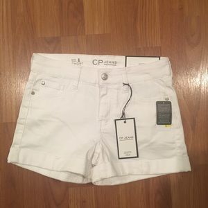 White denim shorts